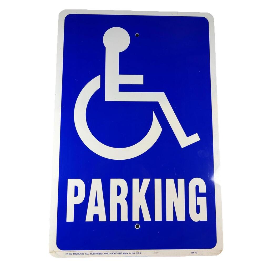HY-KO Handicap Parking Only 18"x12" Heavy-Duty Aluminum Sign HW-13